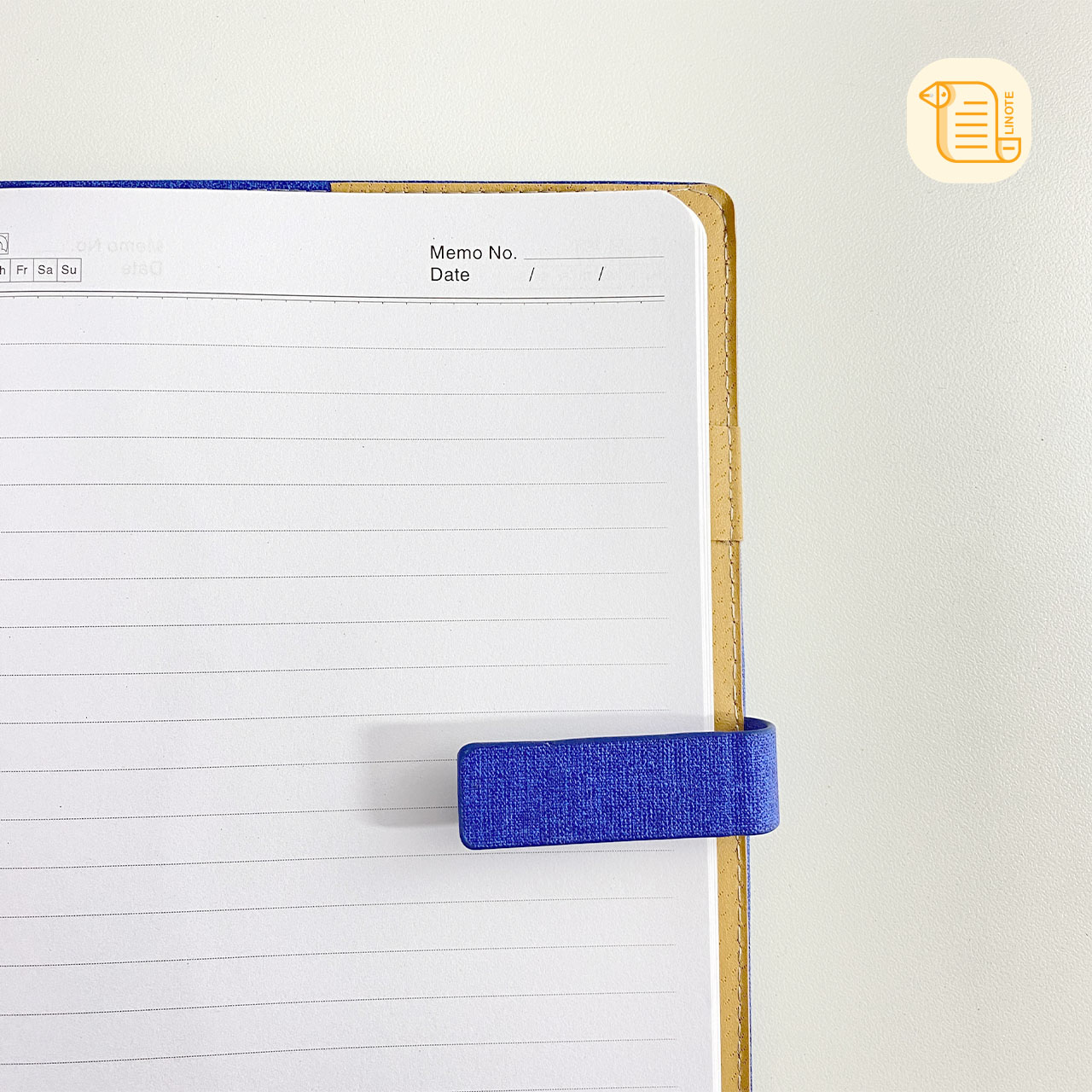 Sổ tay B5 kẻ ngang NOTEBOOK bìa da PU vân vải khuy từ 70gsm, 200 trang, cài bút