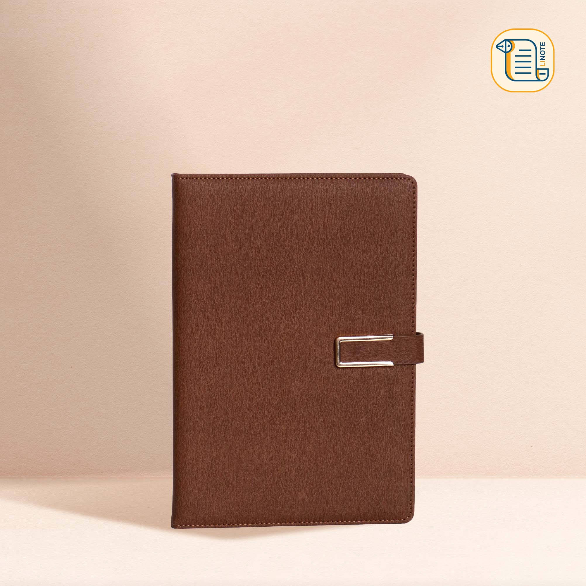 Sổ tay B5 kẻ ngang khuy từ bìa da mịn 70gsm, 200 trang
