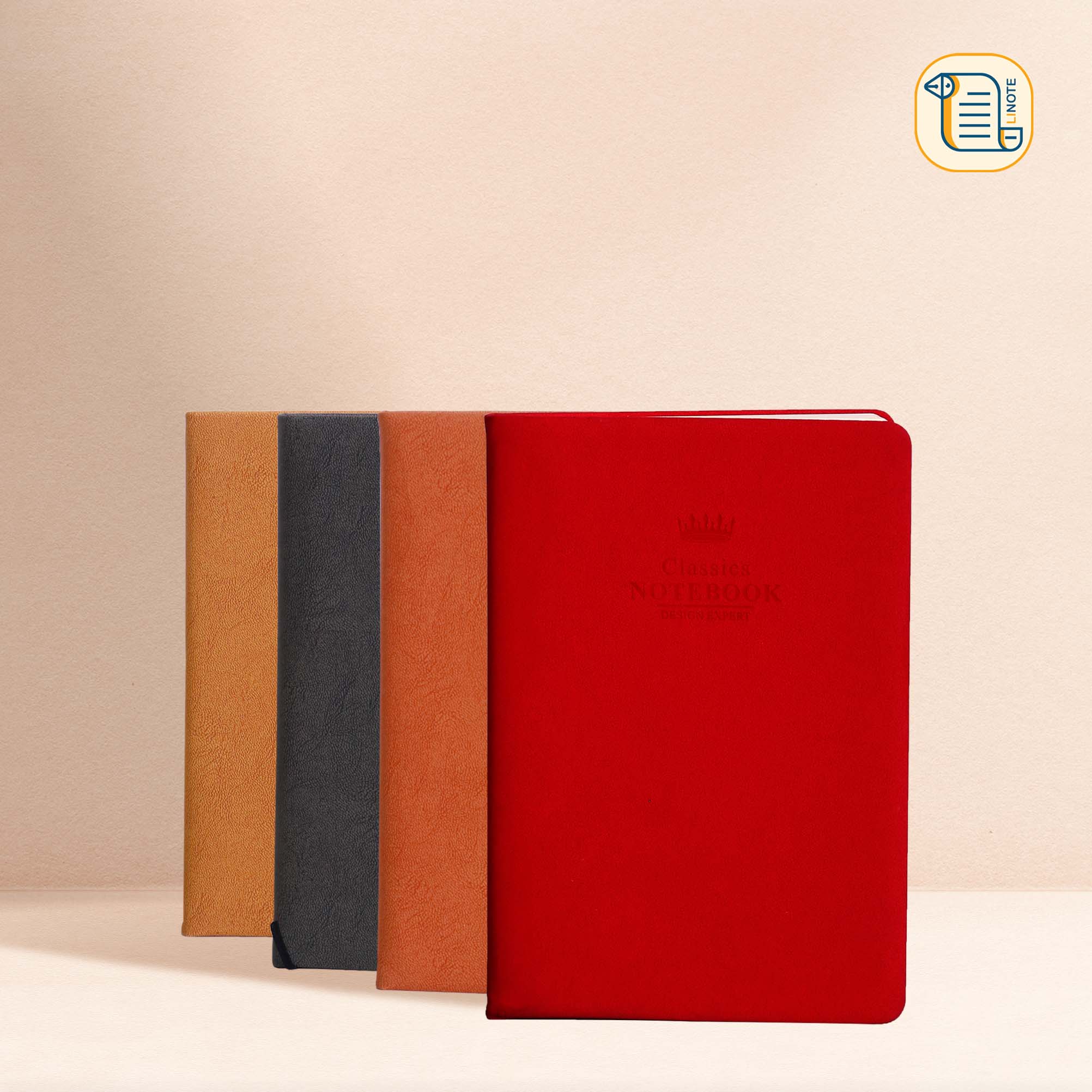 Sổ tay A5; 17,5x9,5 kẻ ngang Classic Notebook bìa da 2 màu 70gsm, 200 trang