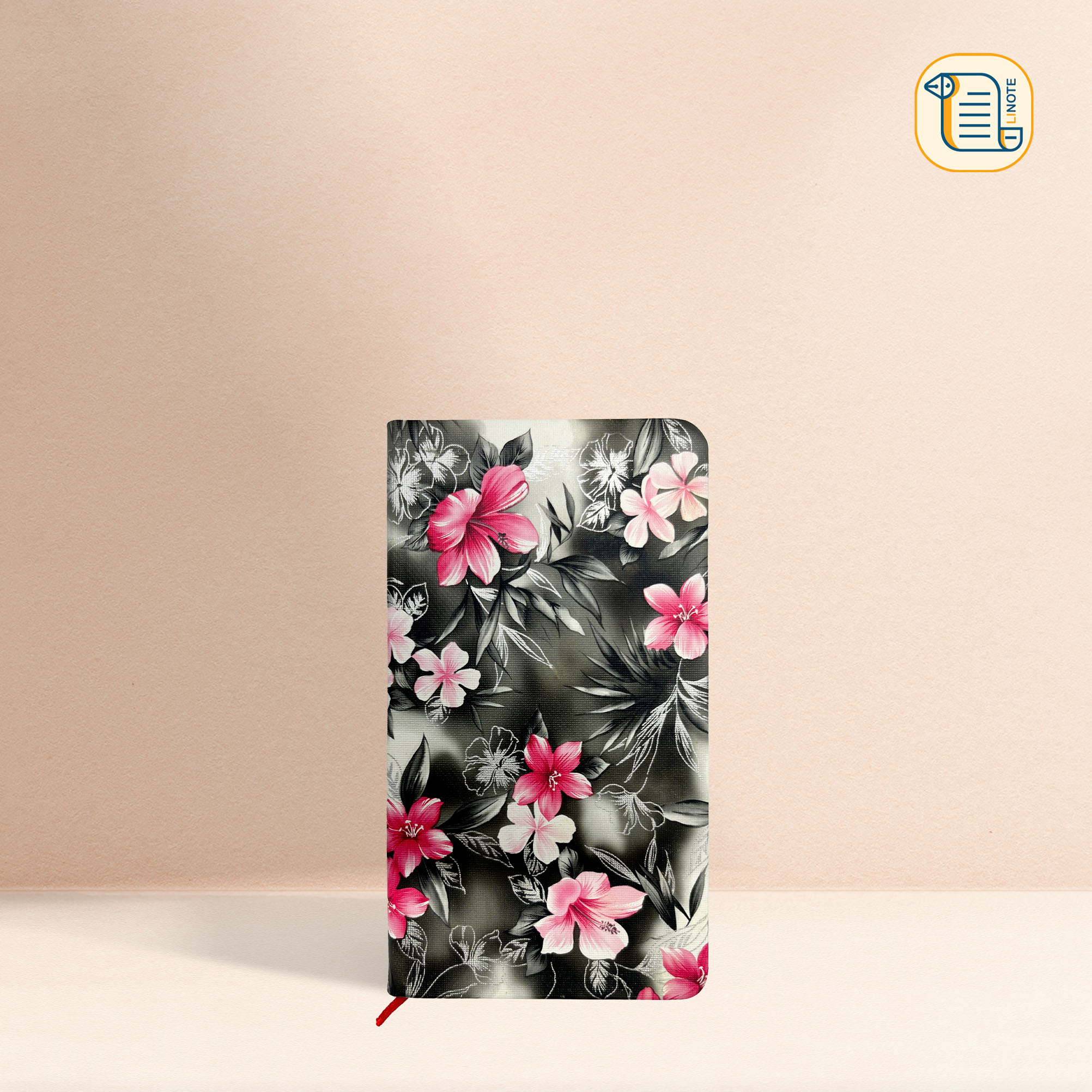 Sổ tay bỏ túi kẻ ngang FLOWER bìa da 70gsm, 150 trang
