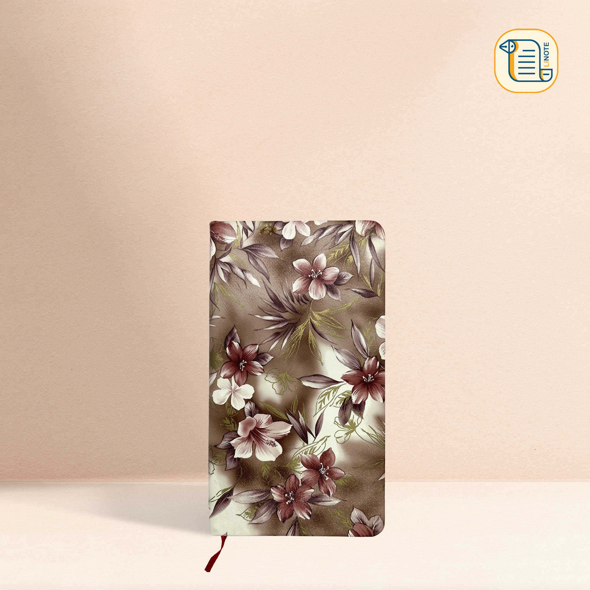 Sổ tay bỏ túi kẻ ngang FLOWER bìa da 70gsm, 150 trang