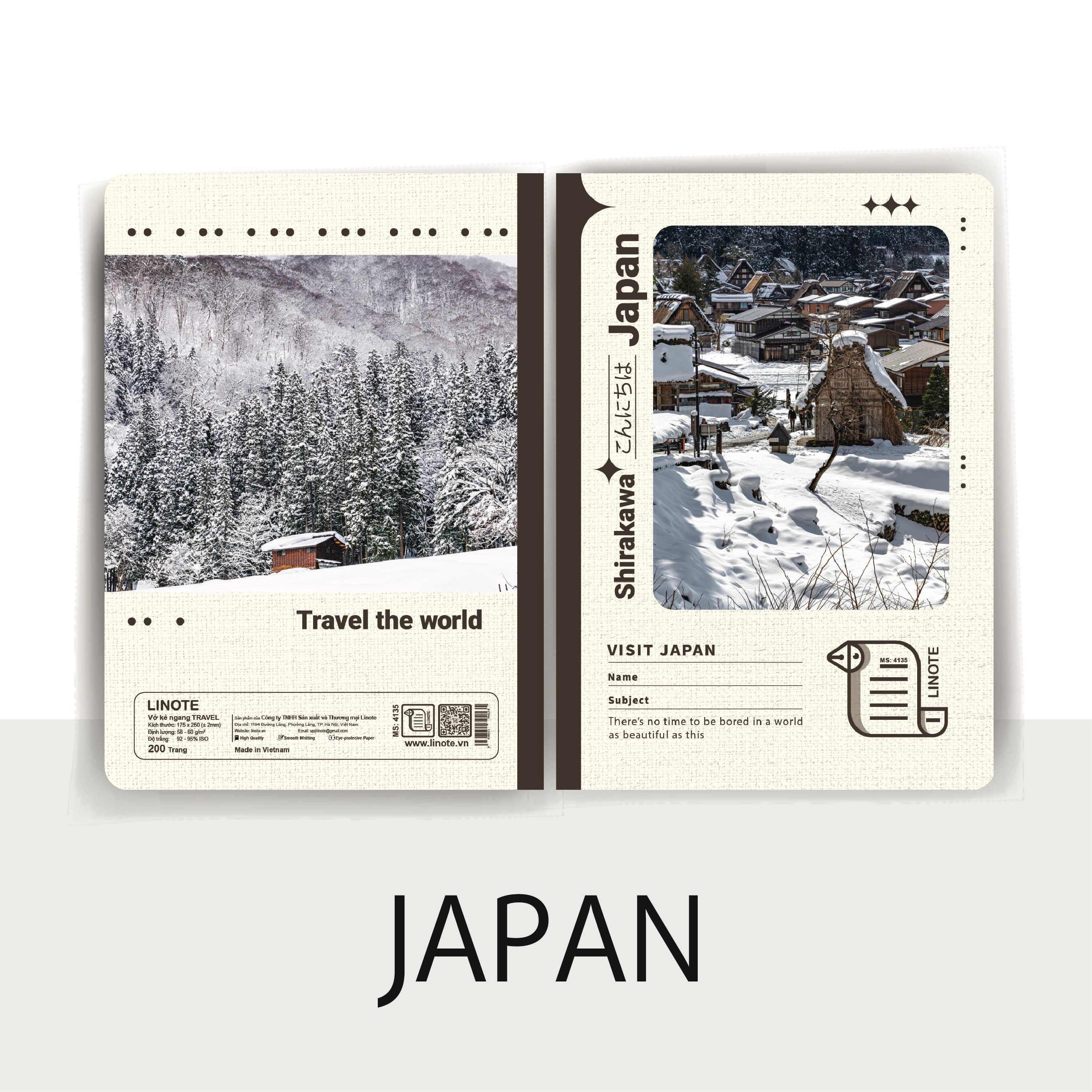Vở kẻ ngang WORLD TRAVEL 72-200 Trang, 60gsm