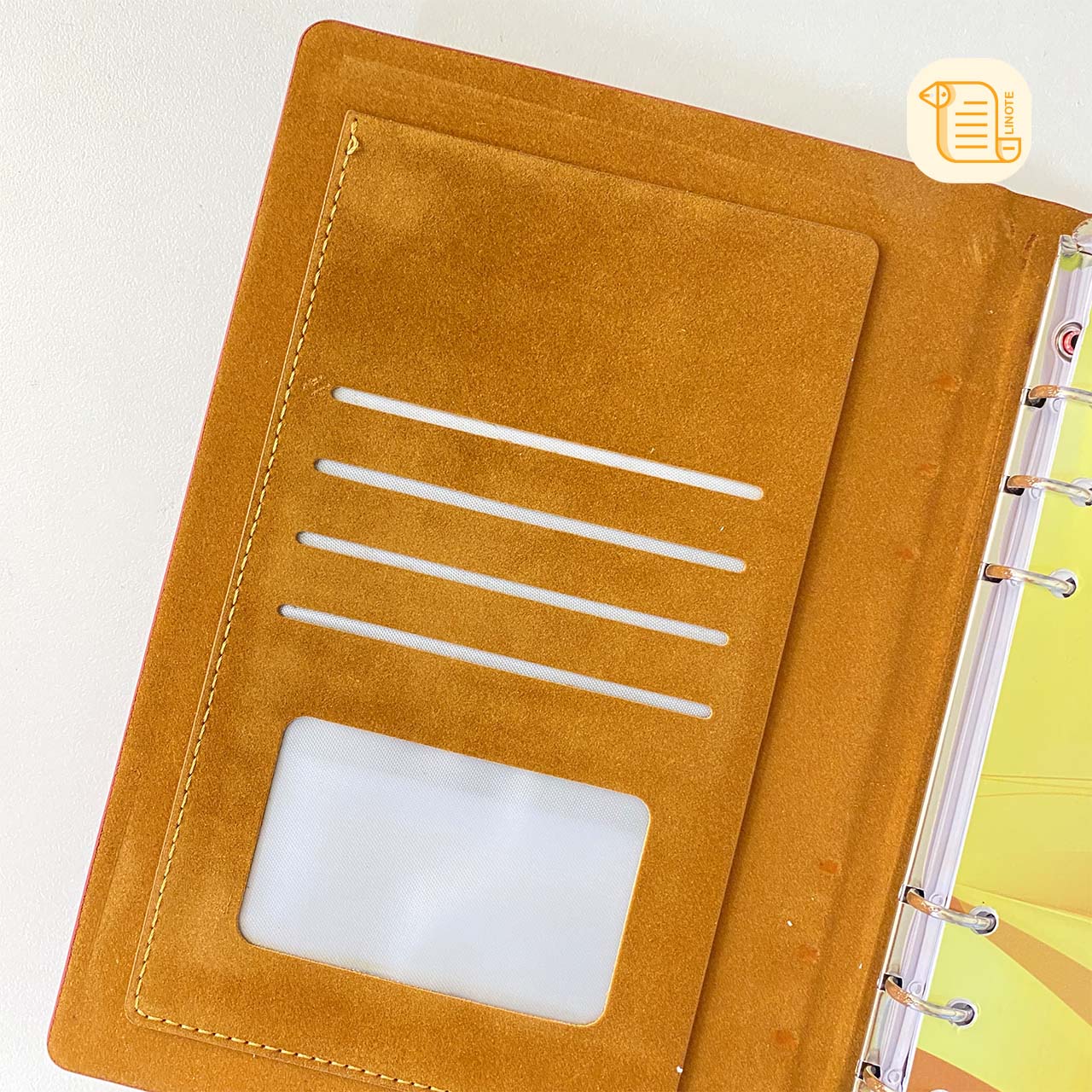 HÀNG ĐẶT Sổ còng B5 kẻ ngang bìa da vân vải 70gsm,200 trang, ngăn phụ, cài bút, tay cài