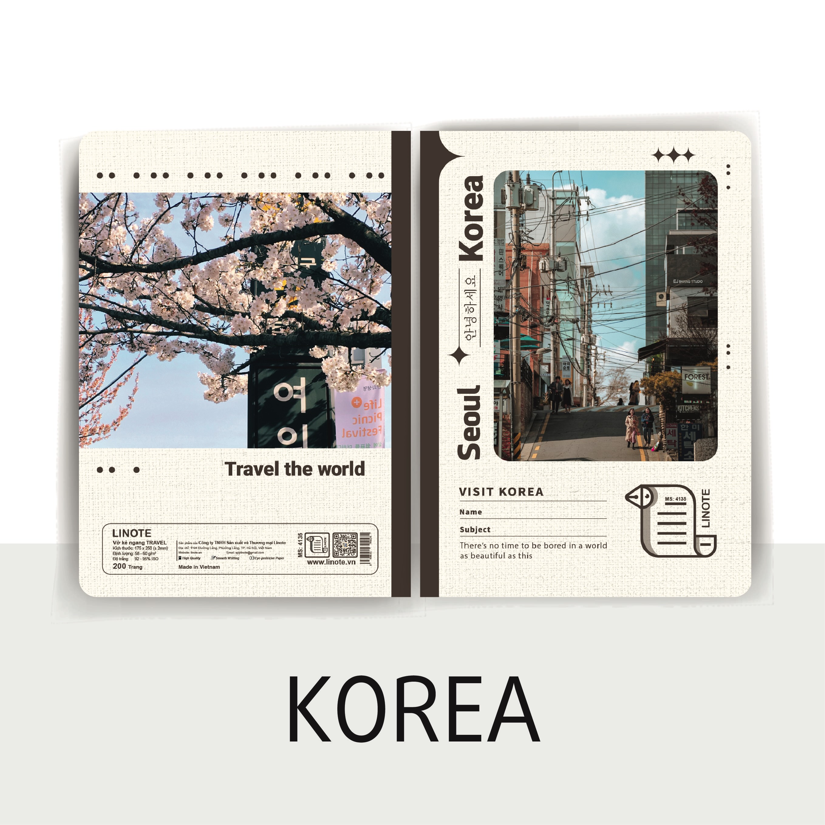 Vở kẻ ngang WORLD TRAVEL 72-200 Trang, 60gsm