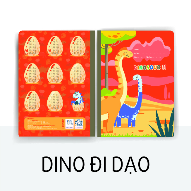 Vở 4 ô ly DINOSAUR 48-80 trang, 80gsm