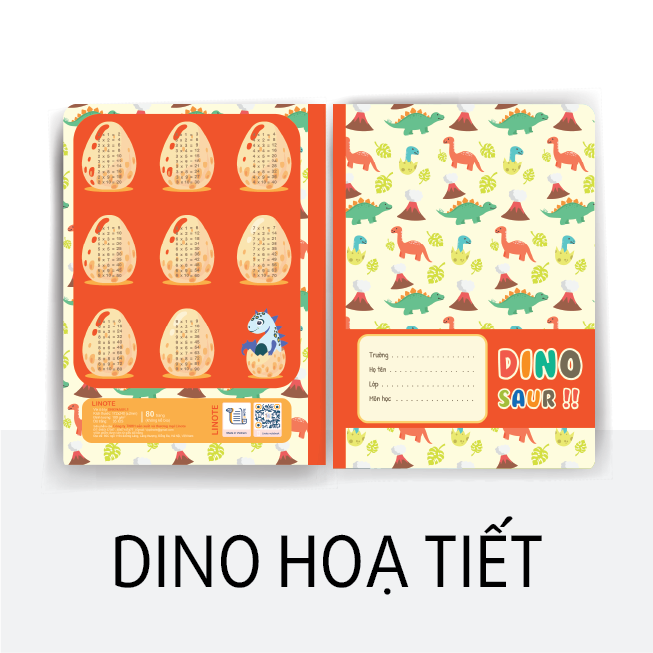 Vở 4 ô ly DINOSAUR 48-80 trang, 80gsm