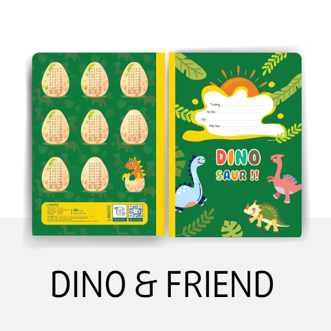 Vở 4 ô ly DINOSAUR 48-80 trang, 80gsm