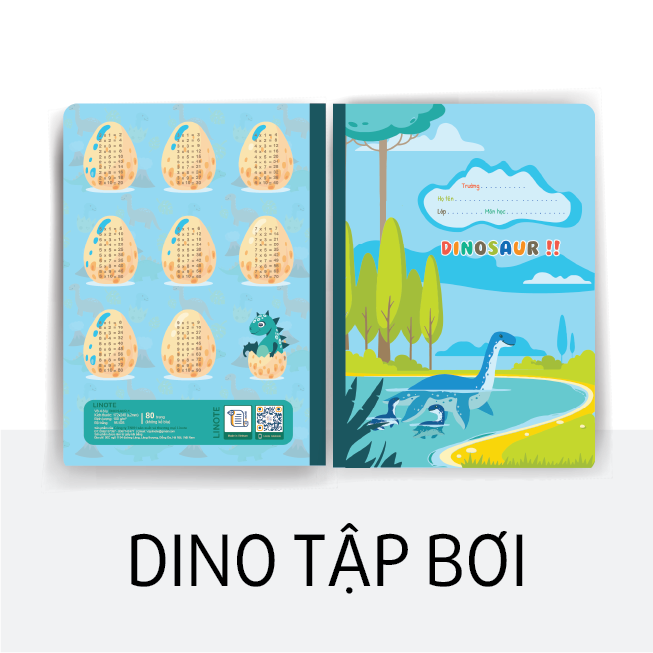 Vở 5 ô ly DINOSAUR 48-80 trang, 80gsm