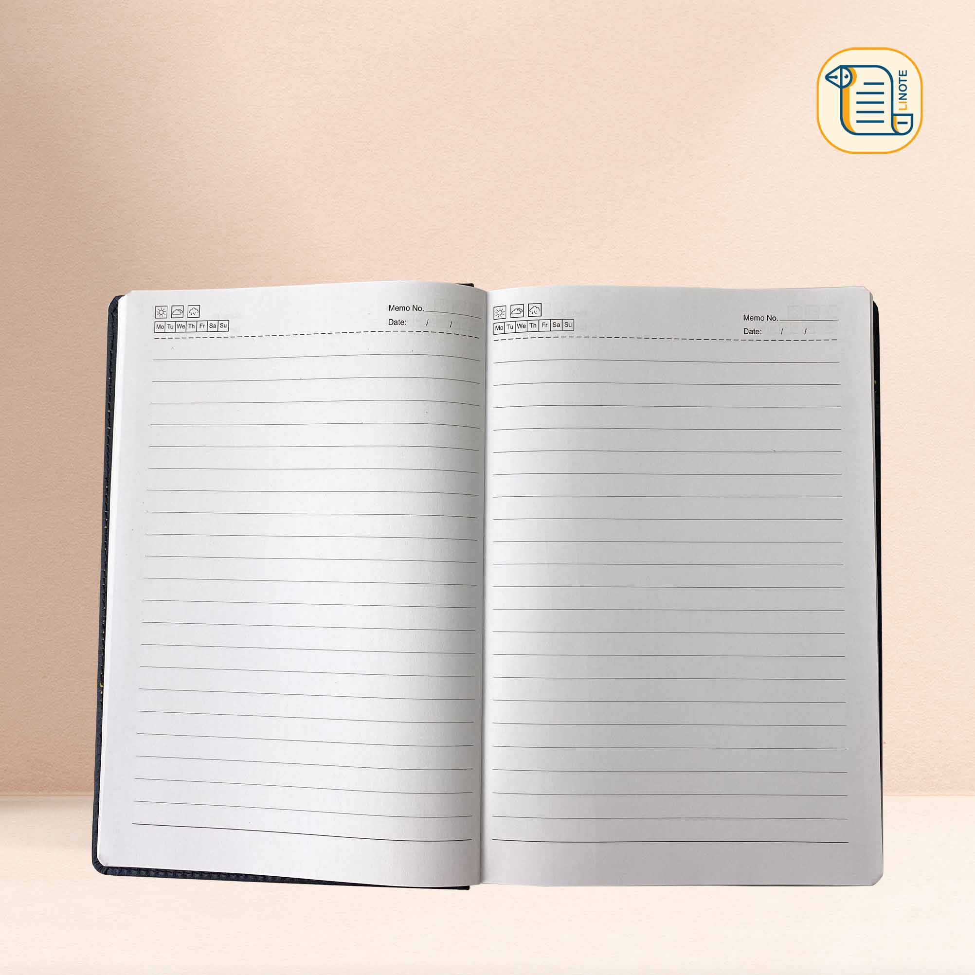 Sổ kẻ ngang Classic C8 bìa da gáy hoạ tiết chìm 70gsm, 200 trang