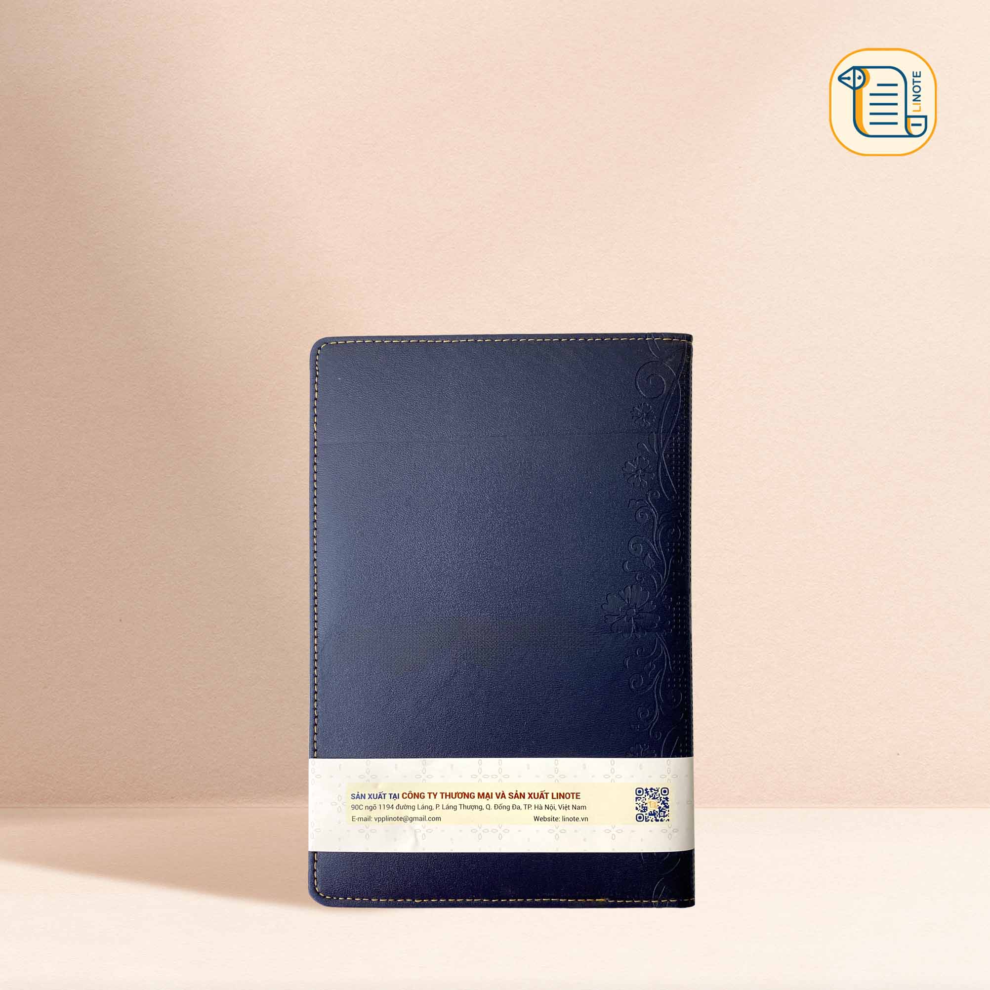 Sổ kẻ ngang Classic C8 bìa da gáy hoạ tiết chìm 70gsm, 200 trang