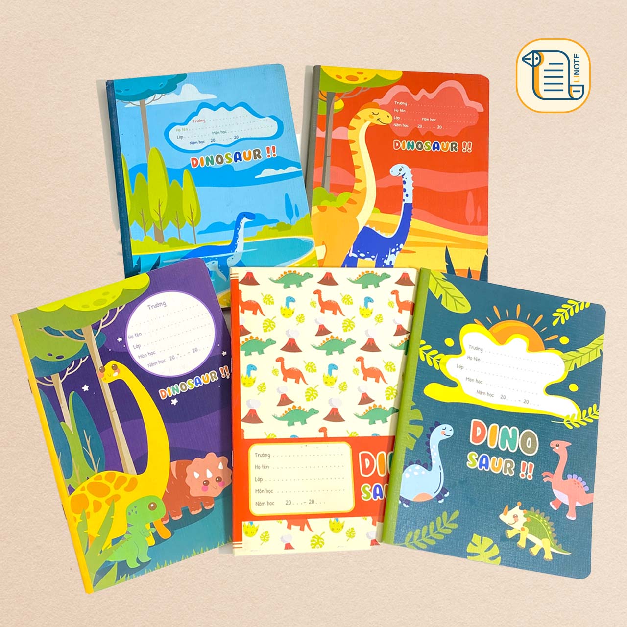 Vở 5 ô ly DINOSAUR 48-80 trang, 80gsm - 100gsm