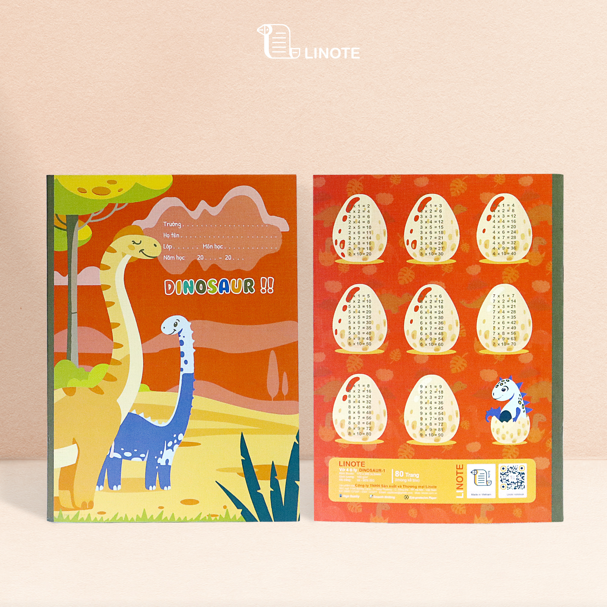 Vở 5 ô ly DINOSAUR 48-80 trang, 80gsm - 100gsm