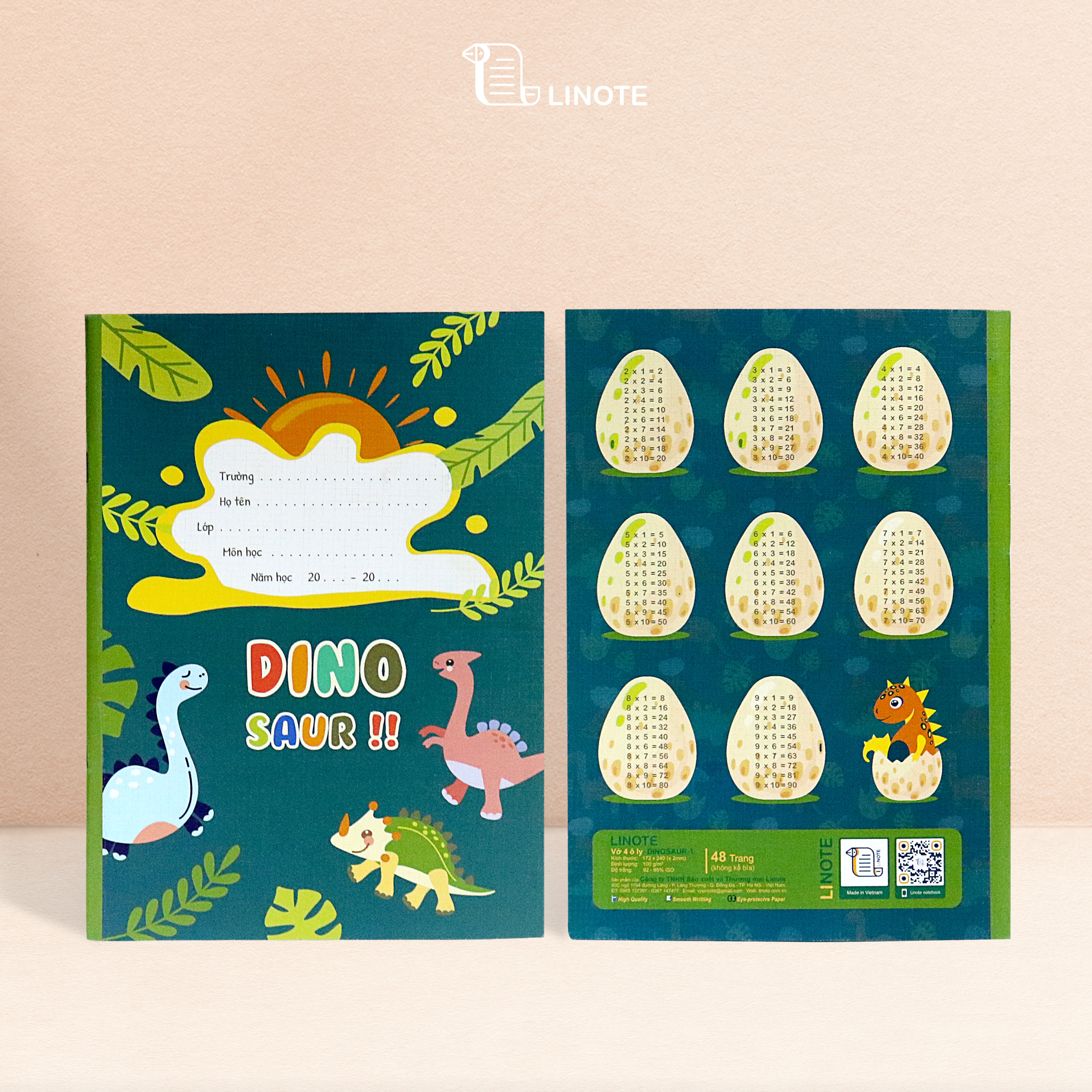 Vở 5 ô ly DINOSAUR 48-80 trang, 80gsm - 100gsm