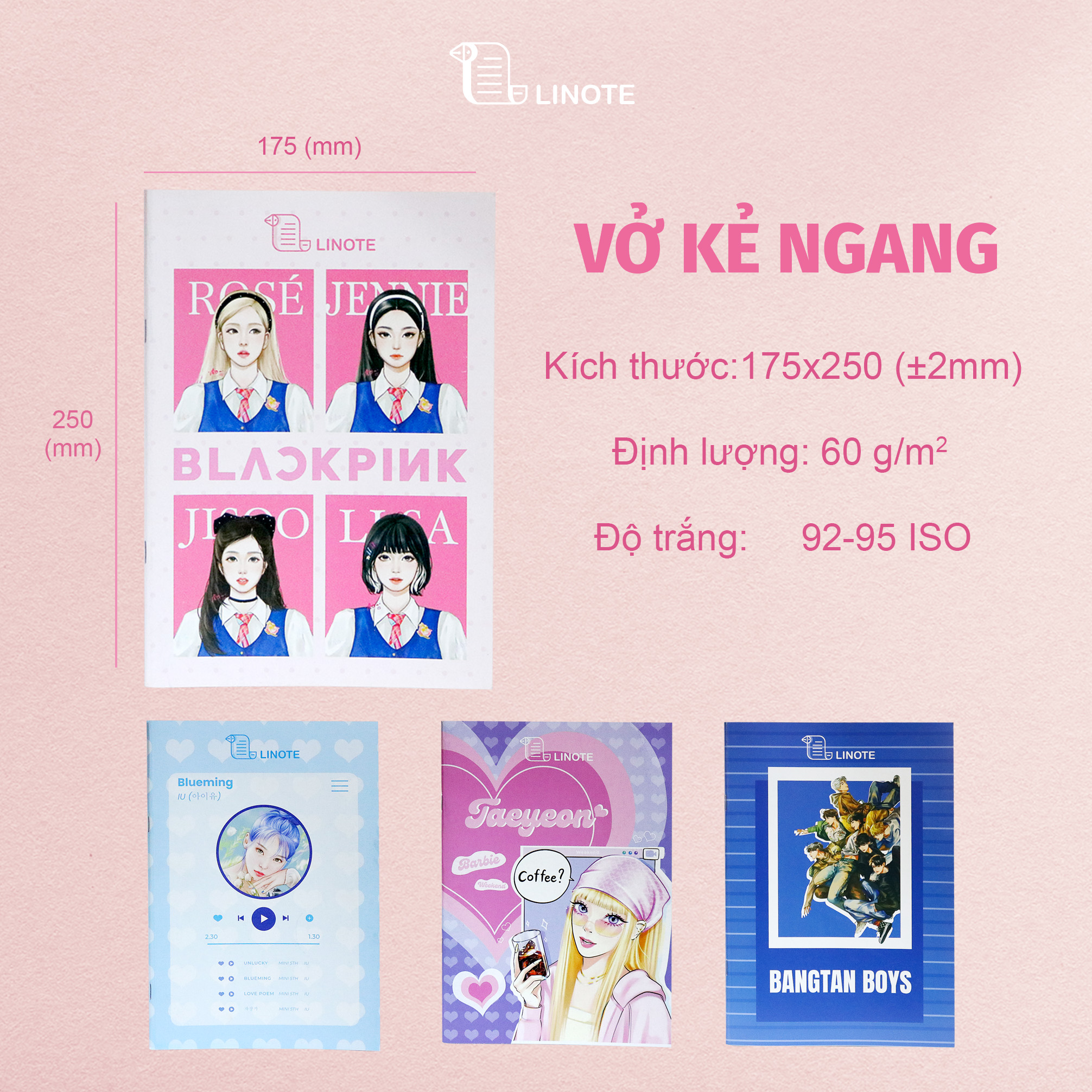 Vở kẻ ngang KPOP-2 72-200 Trang, 60gsm