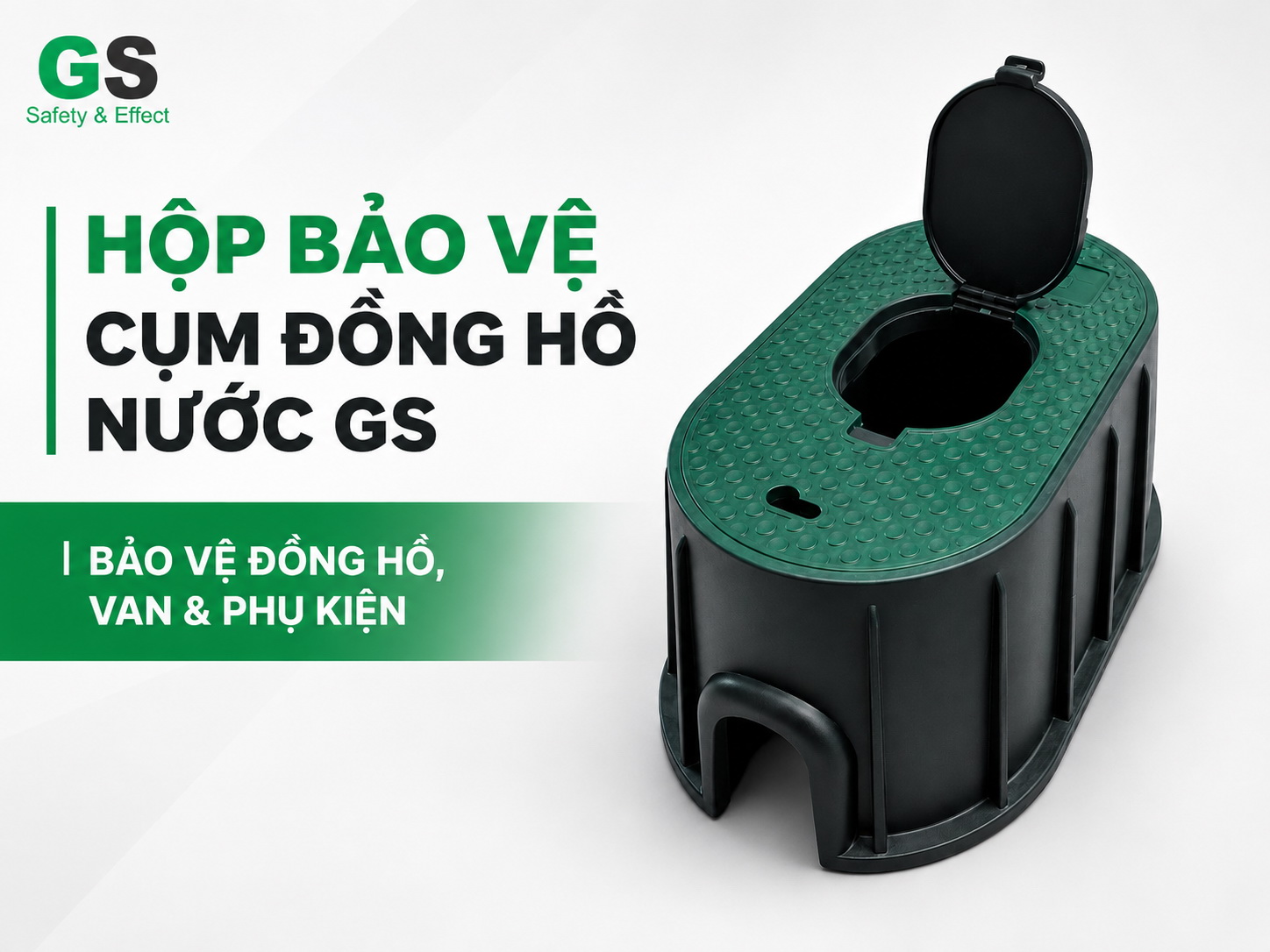 Hộp bảo vệ cụm đồng hồ nước GS bằng nhựa Polypropylene