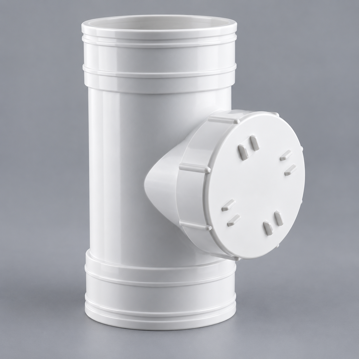 Tê nối hai đầu âm có nắp kiểm tra uPVC GS