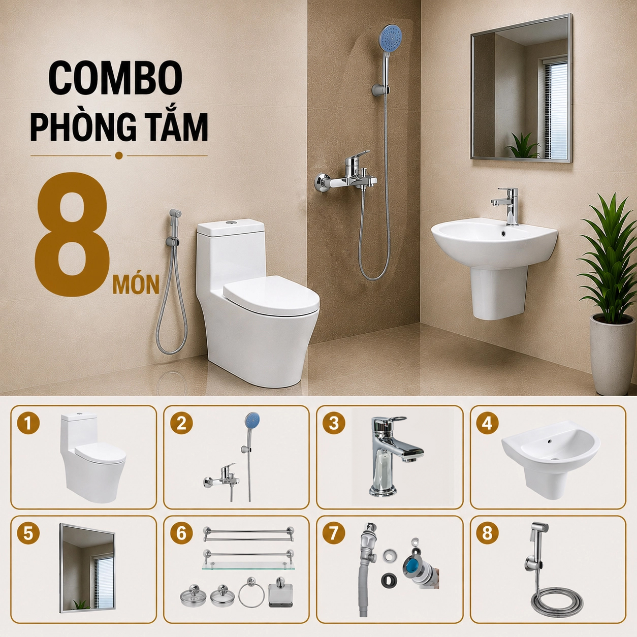 Combo phòng tắm, combo nhà tắm 01