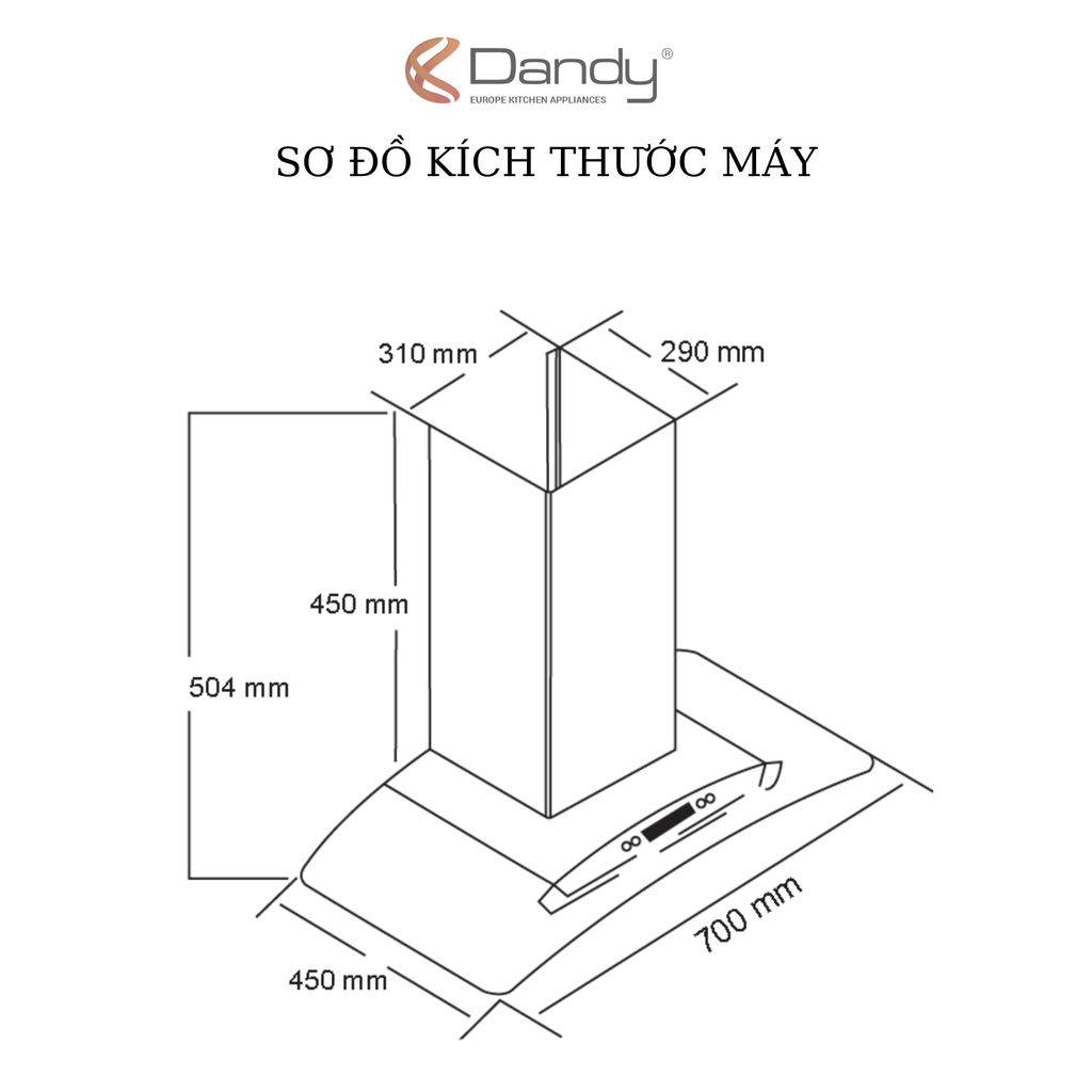 Máy hút khói khử mùi cao cấp Dandy DY-789