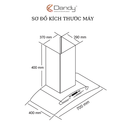 Máy hút khói khử mùi cao cấp Dandy DY-689