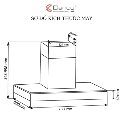 Máy hút khói khử mùi cao cấp DANDY DY-HT416