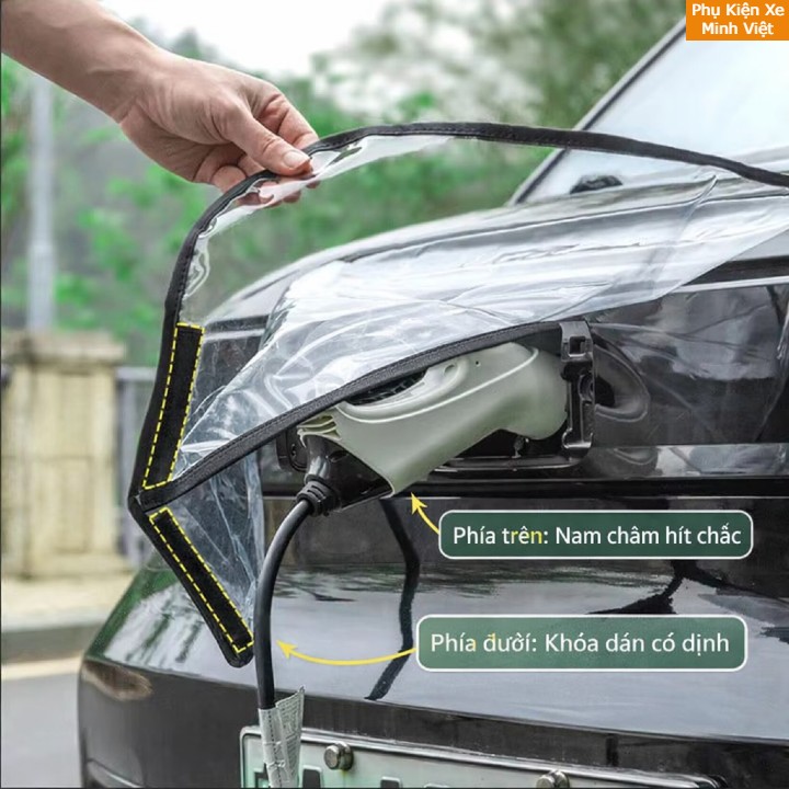Tấm Che Mưa Ổ Sạc Xe Ô Tô Điện – Nam Châm Hít Chắc, Chống Nước, Dễ Lắp Đặt