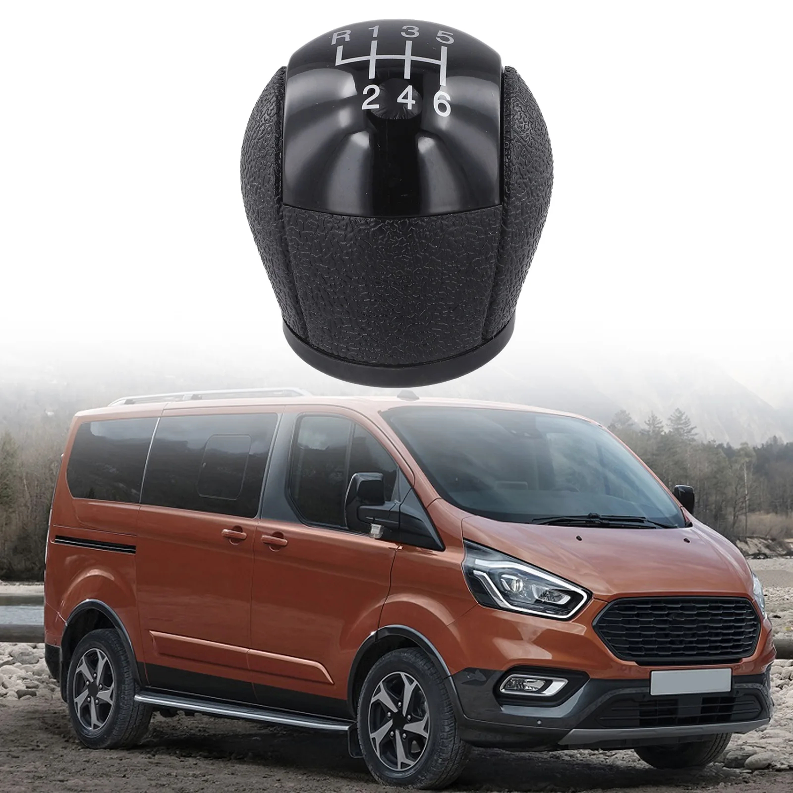 Tay cần số Ford Transit 6 cấp màu Đen & Đen Bạc