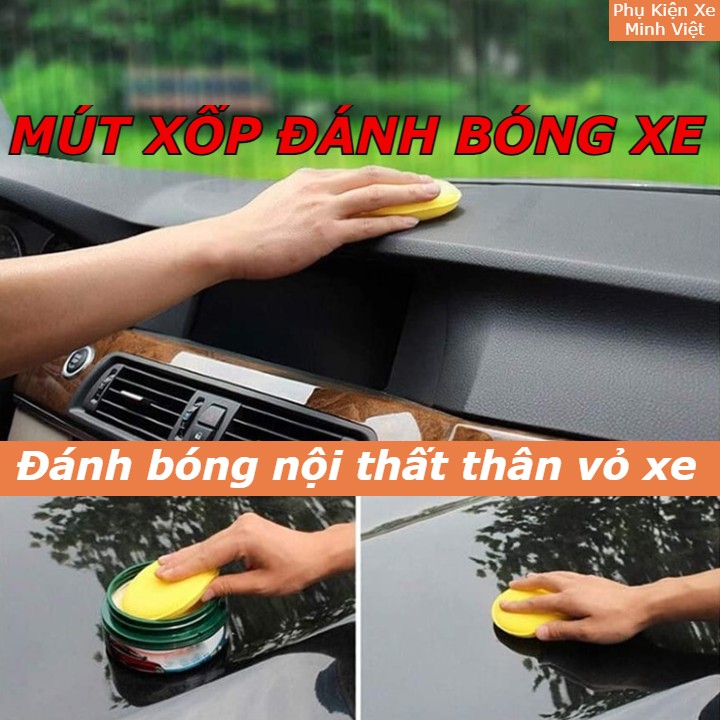 Combo 6–12 Mút Xốp Đánh Bóng Sơn & Nội Thất Ô Tô Xe Máy – Hình Tròn 10cm