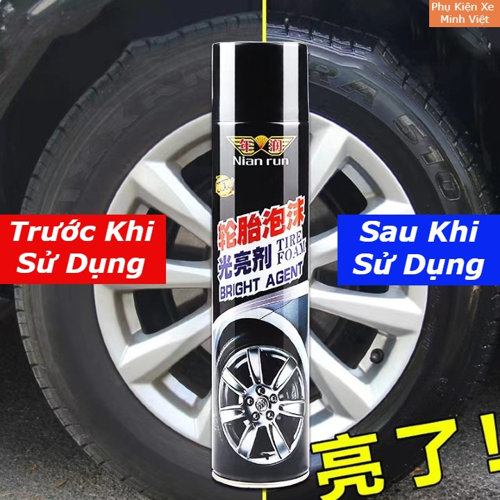 Chai Xịt Bóng Lốp Ô Tô 650ml – Sạch, Bóng, Bền Màu