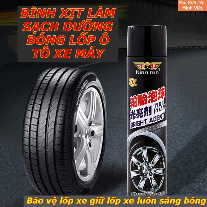 Chai Xịt Bóng Lốp Ô Tô 650ml – Sạch, Bóng, Bền Màu