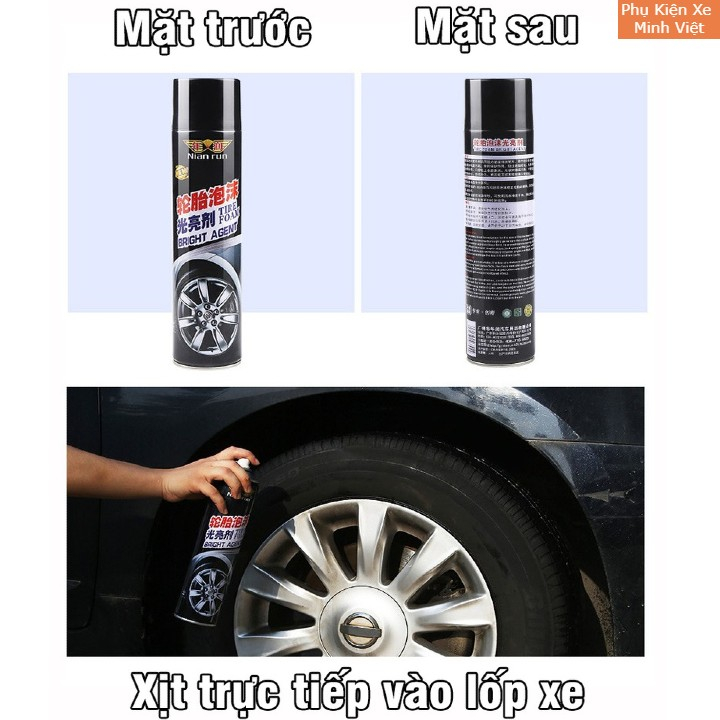 Chai Xịt Bóng Lốp Ô Tô 650ml – Sạch, Bóng, Bền Màu