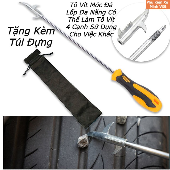 Tô Vít Đa Năng Kiểm Tra Lốp Xe Ô Tô – Lậy Đá, Phá Kính, Có Túi Đựng