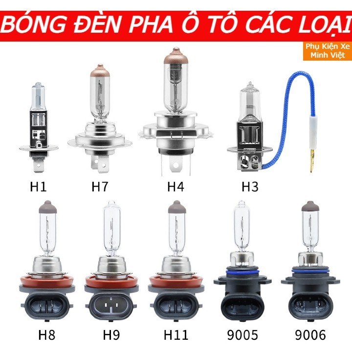 Bóng Đèn Pha Ô Tô  Xe Máy Halogen 12V  Ánh Sáng Mạnh, Độ Bền Cao