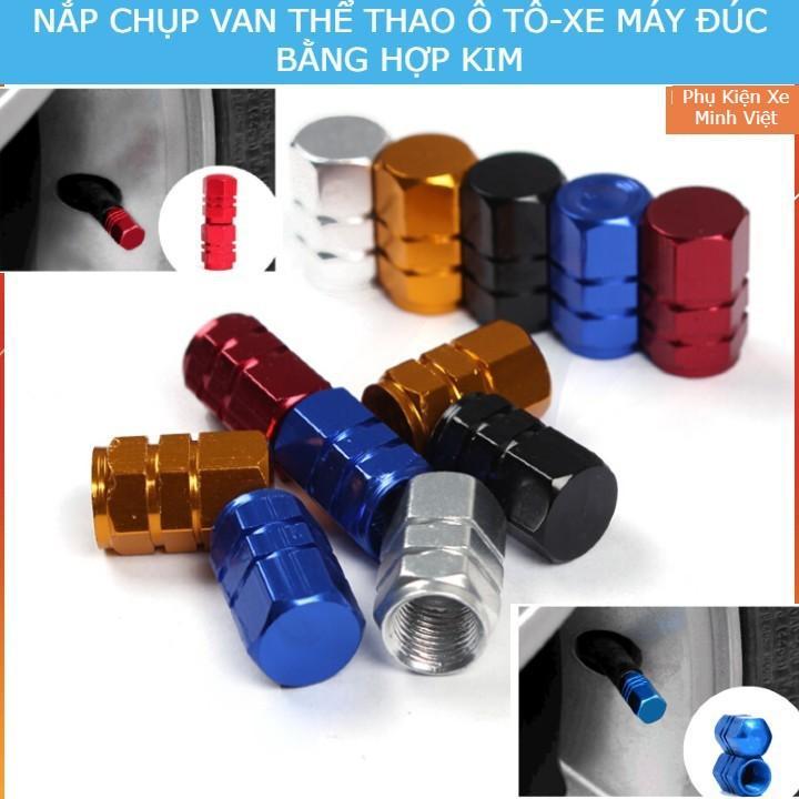 Bộ 4 Nắp Chụp Trang Trí  Bảo Vệ Van Ô Tô Xe Máy Đúc Hợp Kim Siêu Bền