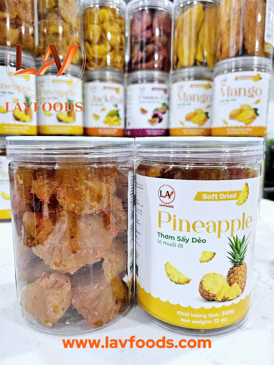 Thơm sấy dẻo muối ớt Lavfoods