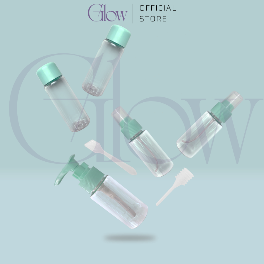 Bộ Chiết Mỹ Phẩm Du Lịch 5 Món GLOW WAXING Nhỏ Gọn, Tiện Lợi Kèm Túi Zip Siêu Xinh