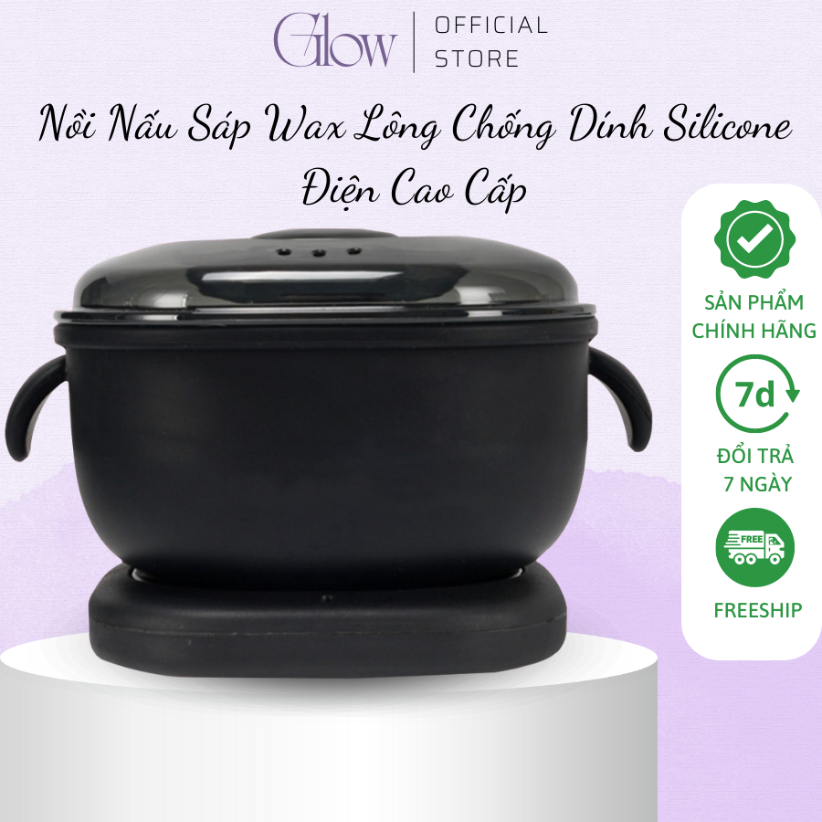Combo Nồi Nấu Sáp Silicon Điện Gấp Gọn + 100Gr Sáp Dừa Cao Cấp GLOWWAXING + Mỡ Trăn Nguyên Chất 10ml Tặng Que Phết CHE TÊN - 1092