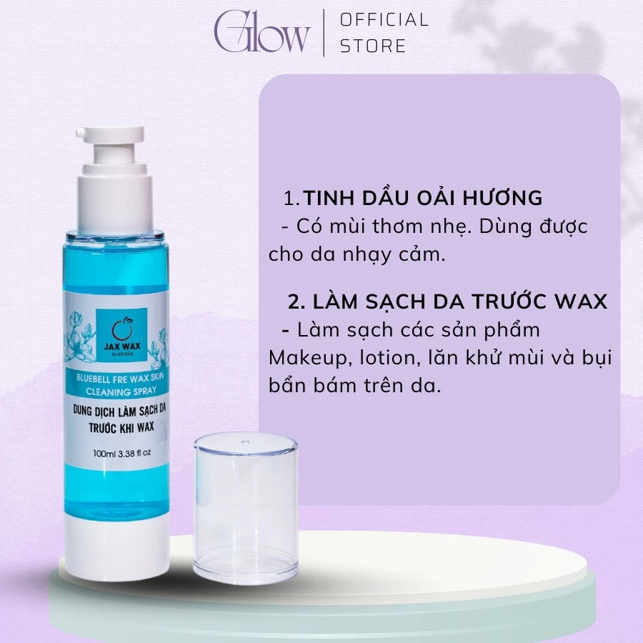 Dung Dịch Vệ Sinh, Làm Sạch Da Trước Khi Wax, Tẩy Lông Tránh Bụi Bẩn Bám GLOW WAXING