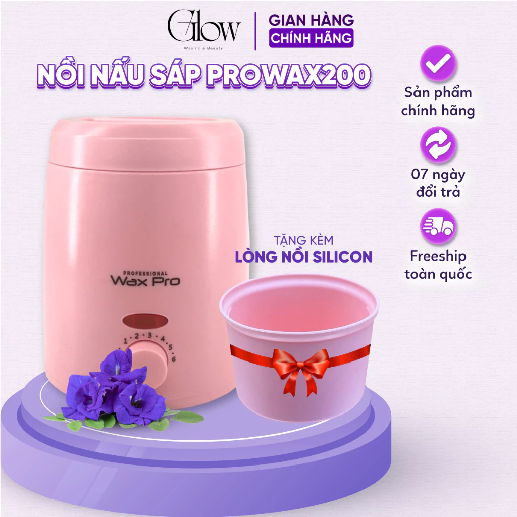 Combo 100gr Sáp Ngọc Trai Premium + Nồi Nấu Sáp Wax Lông Chống Dính Mini 200 GLOW WAXING