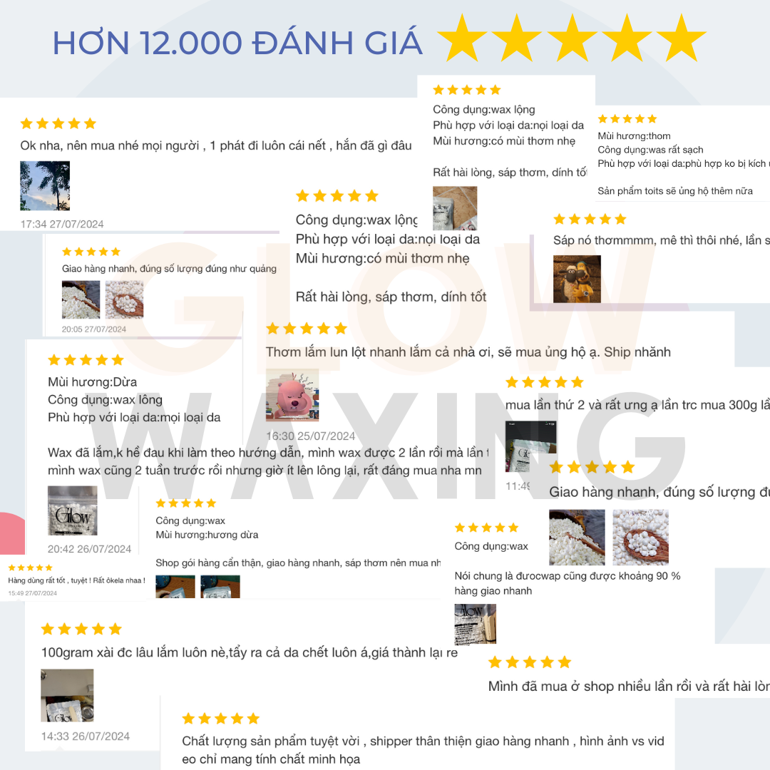 Combo 100Gr Sáp Hoa Hồng + Sữa Dừa Dùng Cho Mọi Loại Da GLOW WAXING + Mỡ Trăn Nguyên Chất 100% 10ml Tặng Que CHE TÊN