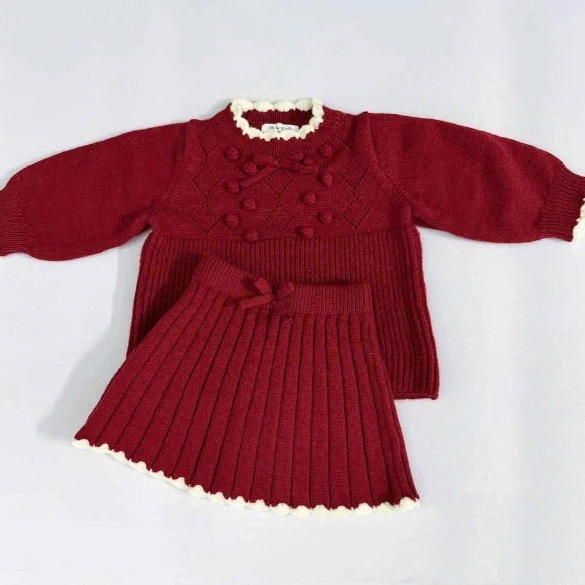 Set len đỏ bé gái QCCC dày dặnH109