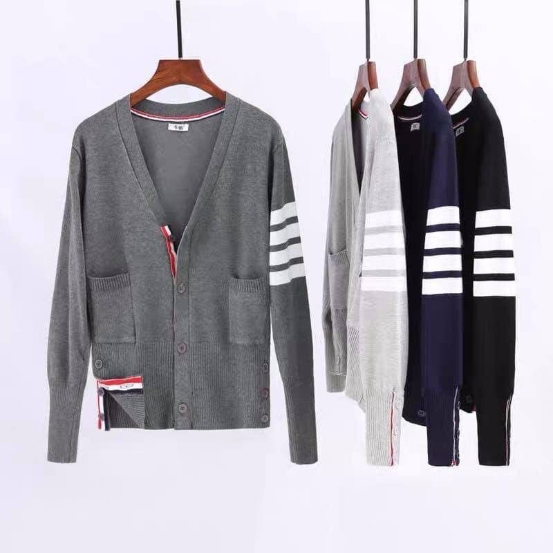 [Sẵn] Áo Khoác Len cardigan cài cúc Thom 4 vạchH320