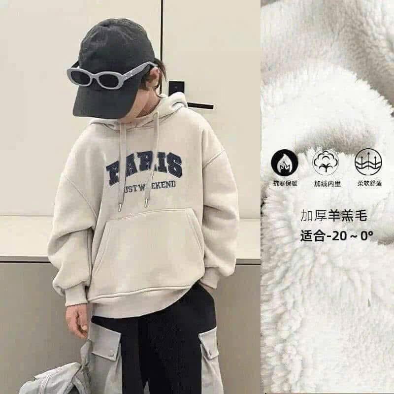 ￼Áo Hoodie lót lông size đại bé trai QCCCH108