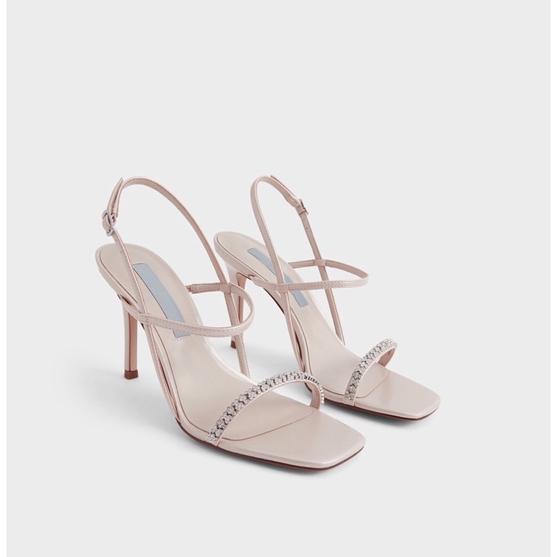 Sandal C.N.K cao gót quai Da Lộn Phối đá Lấp lánh(HÀNG SẴN)H315