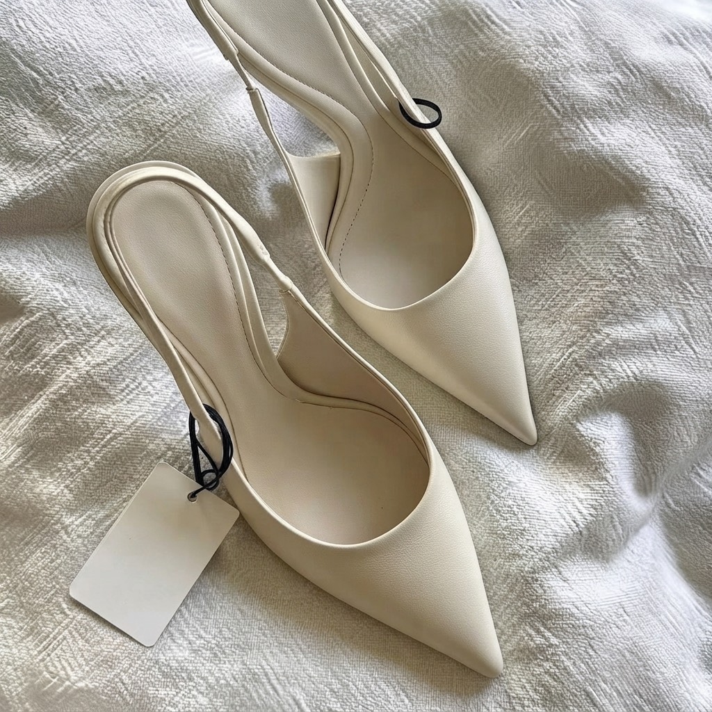 Giày Zr Slingback trơn mũi nhọn<2K> ( Hàng sẵn) lùi 1 szH216/ 6891-11/ T1.3