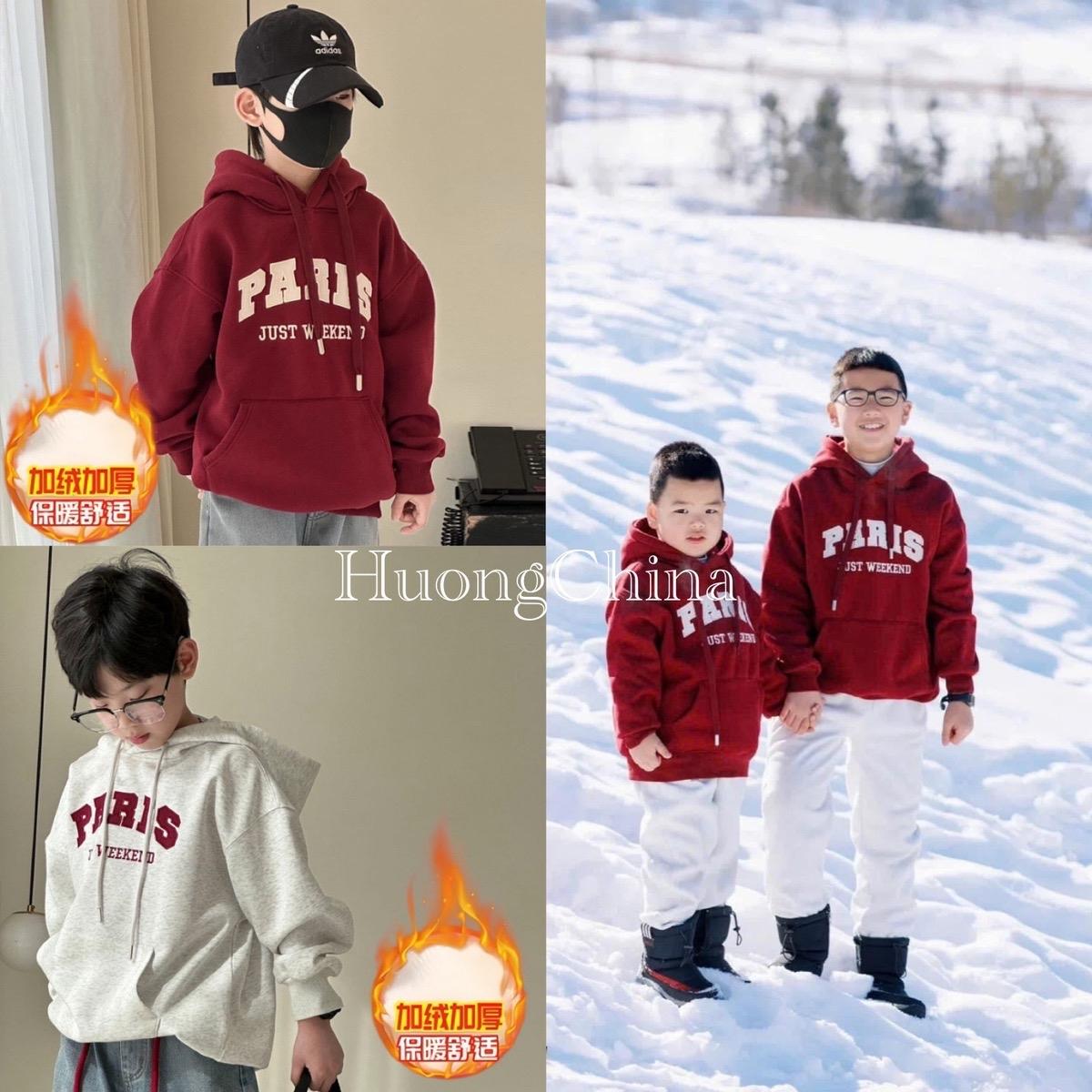 ￼Áo Hoodie lót lông size đại bé trai QCCCH108