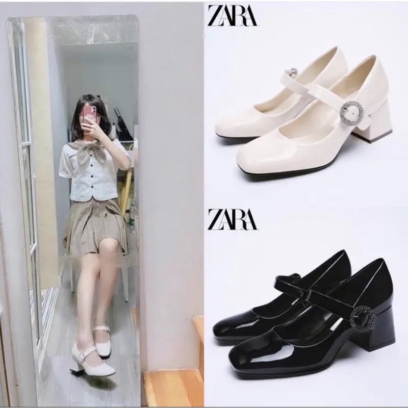 Giày gót vuông ZR xuất dư (hàng sẵn)H355
