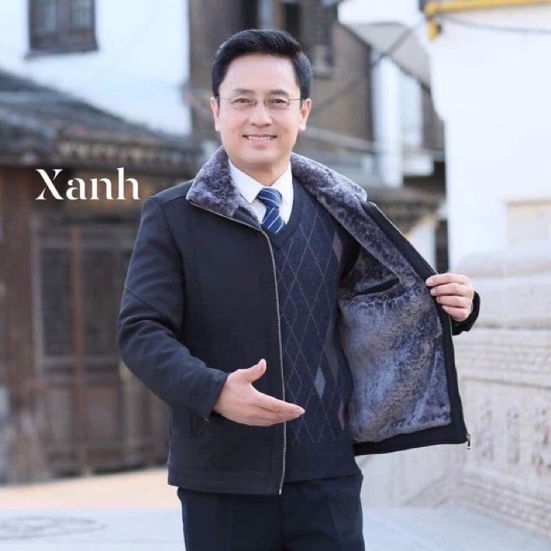 Áo phao lót lông tặng ông/bố(Hàng sẵn)H299