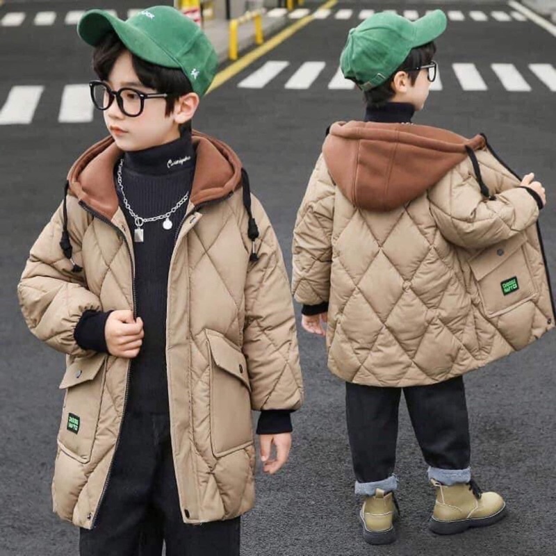 Áo Phao lót nỉ bé trai size đại (sẵn ạ)H387