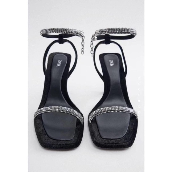 Sandal Z.Ra hai quai đá trắng cao 9cm [HÀNG SẴN]H377
