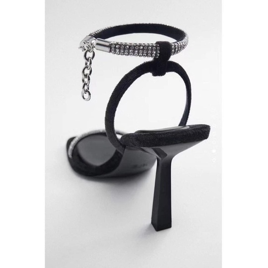 Sandal Z.Ra hai quai đá trắng cao 9cm [HÀNG SẴN]H377